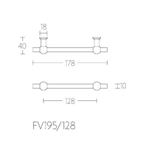 Poignée FV195/128 Formani Ferrovia A1195 128mm