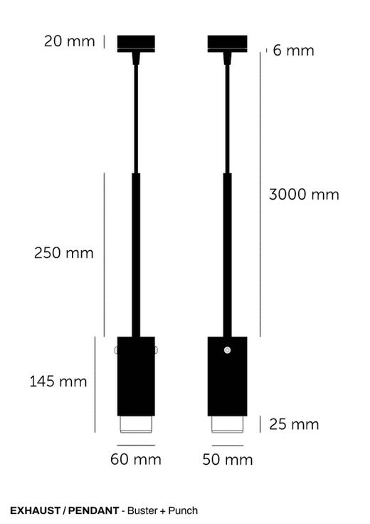 Suspension Exhaust Light/Suspension de Buster & Punch RBB-21696/RBB-17695 EE4504