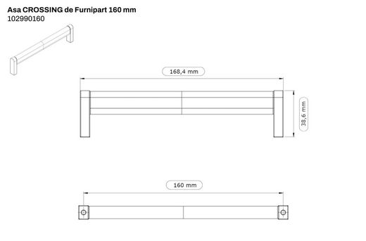Poignée 102990 CROSSING par Furnipart A1029