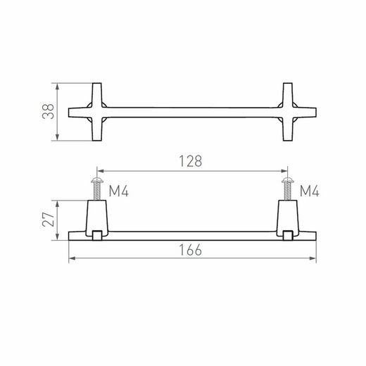 Poignée en croix PURE par DAUBY réf. 17119