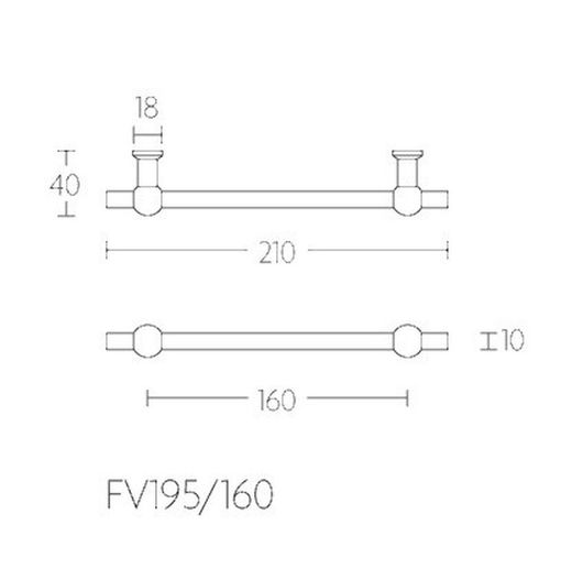 Poignée FV195/160 Formani Ferrovia A1195 160mm