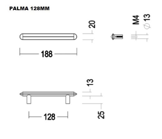 Poignée Poignée 193 PALMA Quincalux A0170