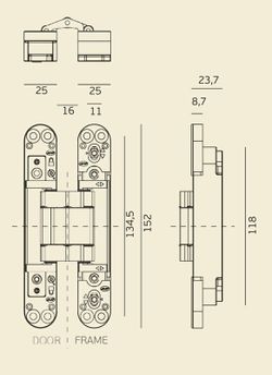 Charnière invisible IN.05.061 JNF BO0071PL00