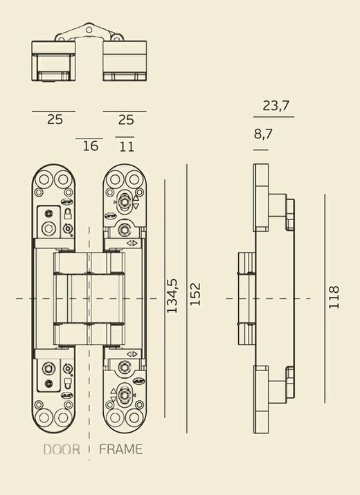 Charnière invisible IN.05.061 JNF BO0071PL00