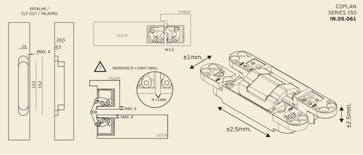 Charnière invisible IN.05.061.B JNF BO0071NE00