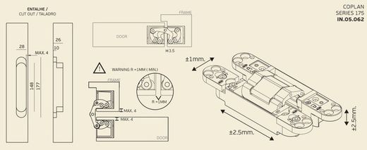 Charnière invisible IN.05.062 JNF BO0072PL00