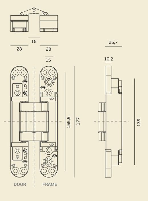 Charnière invisible IN.05.062.B JNF BO0072NE00