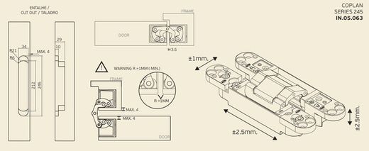 Charnière invisible IN.05.063.B JNF BO0073NE00