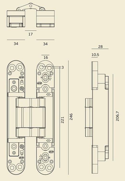 Charnière invisible IN.05.063.B JNF BO0073NE00