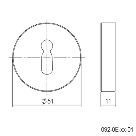 Gorgerins à trou de serrure 092 Quincalux QO2124BMGO