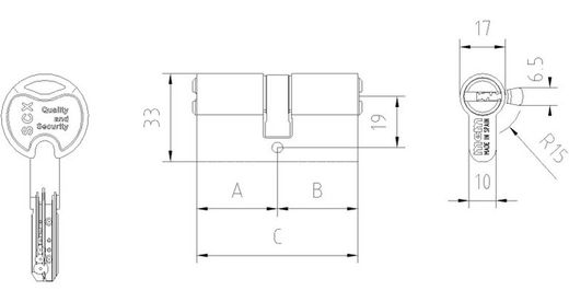 Cylindre de sécurité moyenne MCM SCX CC5900