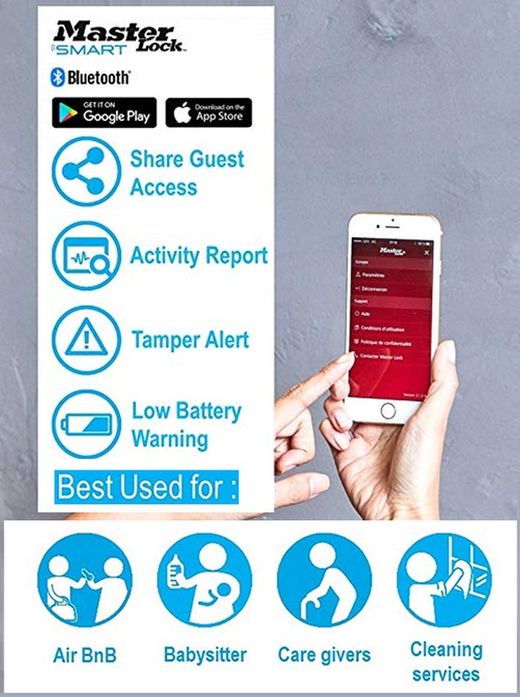 Coffre-fort à clés Bluetooth MasterLock
