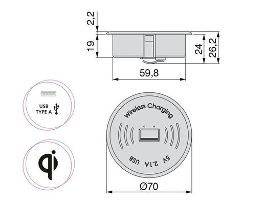 Chargeur sans fil Emuca Airtop EE91000000