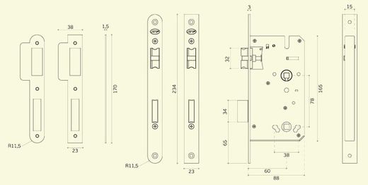 Serrure de salle de bain IN.20.896 JNF CO2896
