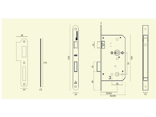 Serrure de salle de bain IN.20.976 JNF CO0976