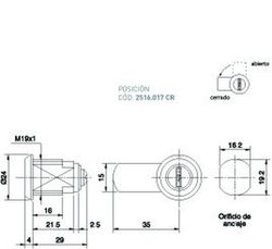 Serrure de boîte aux lettres 2516 Ojmar CM0504CR00