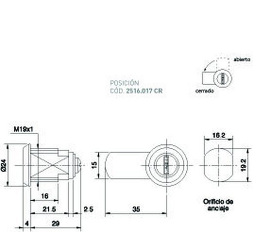Serrure de boîte aux lettres 2516 Ojmar CM0504CR00