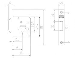 Serrure coulissante à levier 1515 MCM CO1515LM00