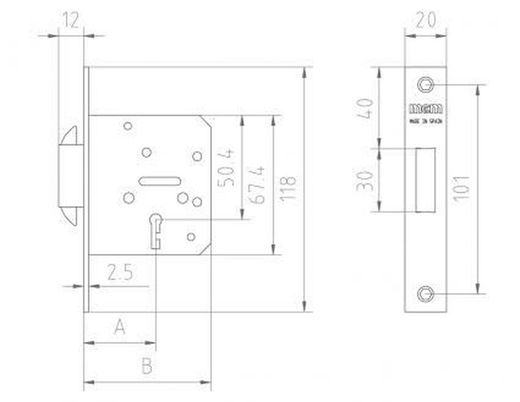 Serrure coulissante à levier 1515 MCM CO1515LM00