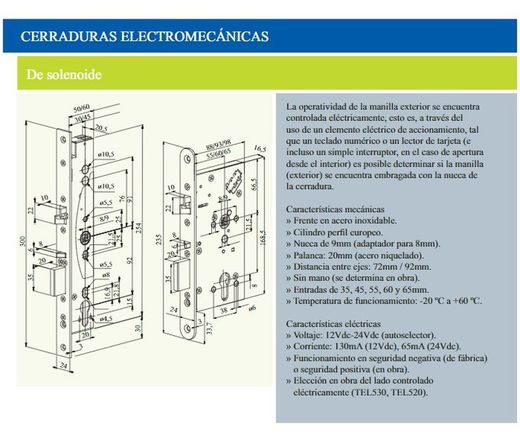 Cerradura electromecánica con solenoide CE8140AI55