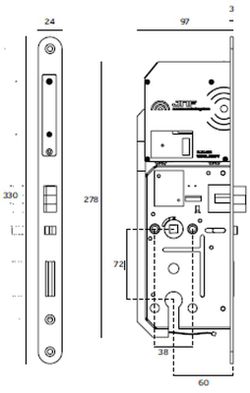 CERRADURA ELECTRÓNICA MOTORIZADA CON LECTOR IN.20.602 REF. CE4602
