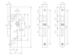 Serrure à mortaise G/LL gorges 1508 MCM CO1508
