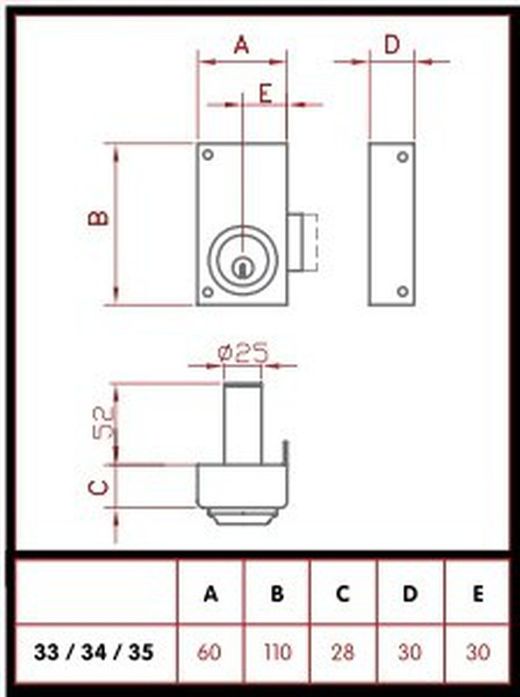 Serrure JIS modèle 34 CO0034