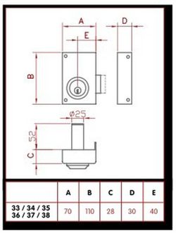 Serrure JIS modèle 34 CO0034
