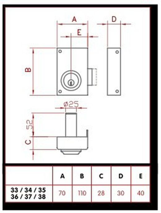 Serrure JIS modèle 34 CO0034