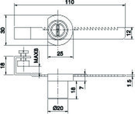 Serrure de porte coulissante en verre Ojmar CM0155NI00 2915