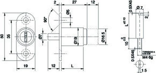 Serrure à pression pour porte coulissante 2004 Ojmar CM0054