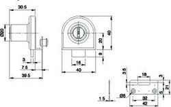 Serrure pour porte vitrée, 1 vantail, 2917 Ojmar CM0917ZC00