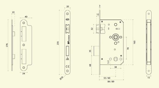 Serrure de sécurité pour salle de bain IN.20.996.R JNF CO0996