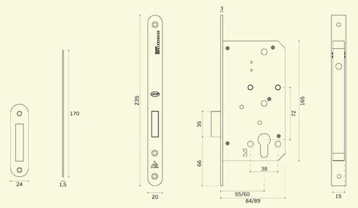 Serrure sans loquet IN.20.978 JNF CO0978