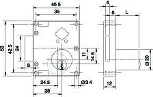 Serrure en applique 902 Ojmar CM0902NS22