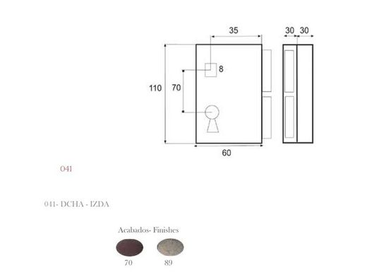 Plaque de gâche et clé montées en surface 041 Manigrip CO0816