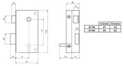 Serrure en applique avec gâche et clé 47 Ilargi CO0238