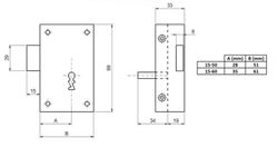 Serrure en applique, clé uniquement, 15 Ilargi CO0236