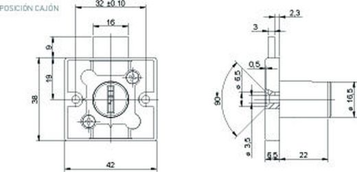 Verrou de montage en surface Ojmar CM0955ZNDC