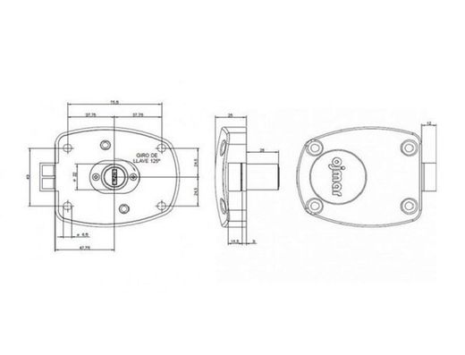 Serrure à glissière pour casier 34 Ojmar CM0034
