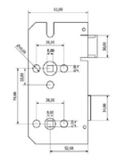 Serrure de salle de bain unifiée P75SCBK GDK CO1184AI55