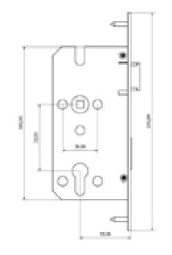 Gâche et serrure à clé unifiées P75SCET GDK CO1180AI55