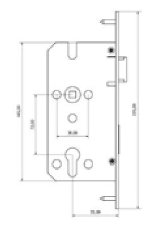 Gâche et serrure à clé unifiées P75SCET GDK CO1180AI55