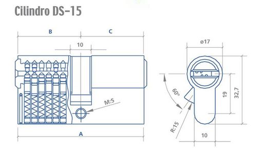 Cylindre à goupilles Ezcurra CC1015 DS15