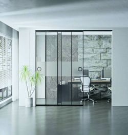 Porte coulissante SV - Porte télescopique bidirectionnelle - Verre parfait Multiplo