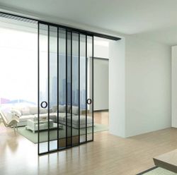 Porte coulissante SV - Porte télescopique bidirectionnelle - Verre parfait Multiplo
