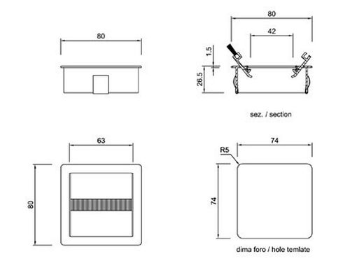 Garniture de cache-câble argentée 2000Z78 Pamar FE9950PL80