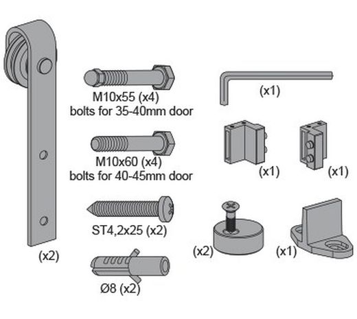 Guide coulissant en oxiron noir Saheco SF-Rustico 80 GO198