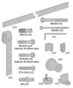 Guide coulissant en oxiron noir Saheco SF-Rustico 80 GO198