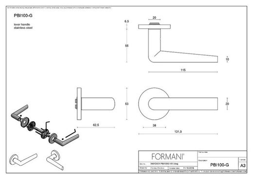 Manivelle PBI100-G Formani INC MM3600